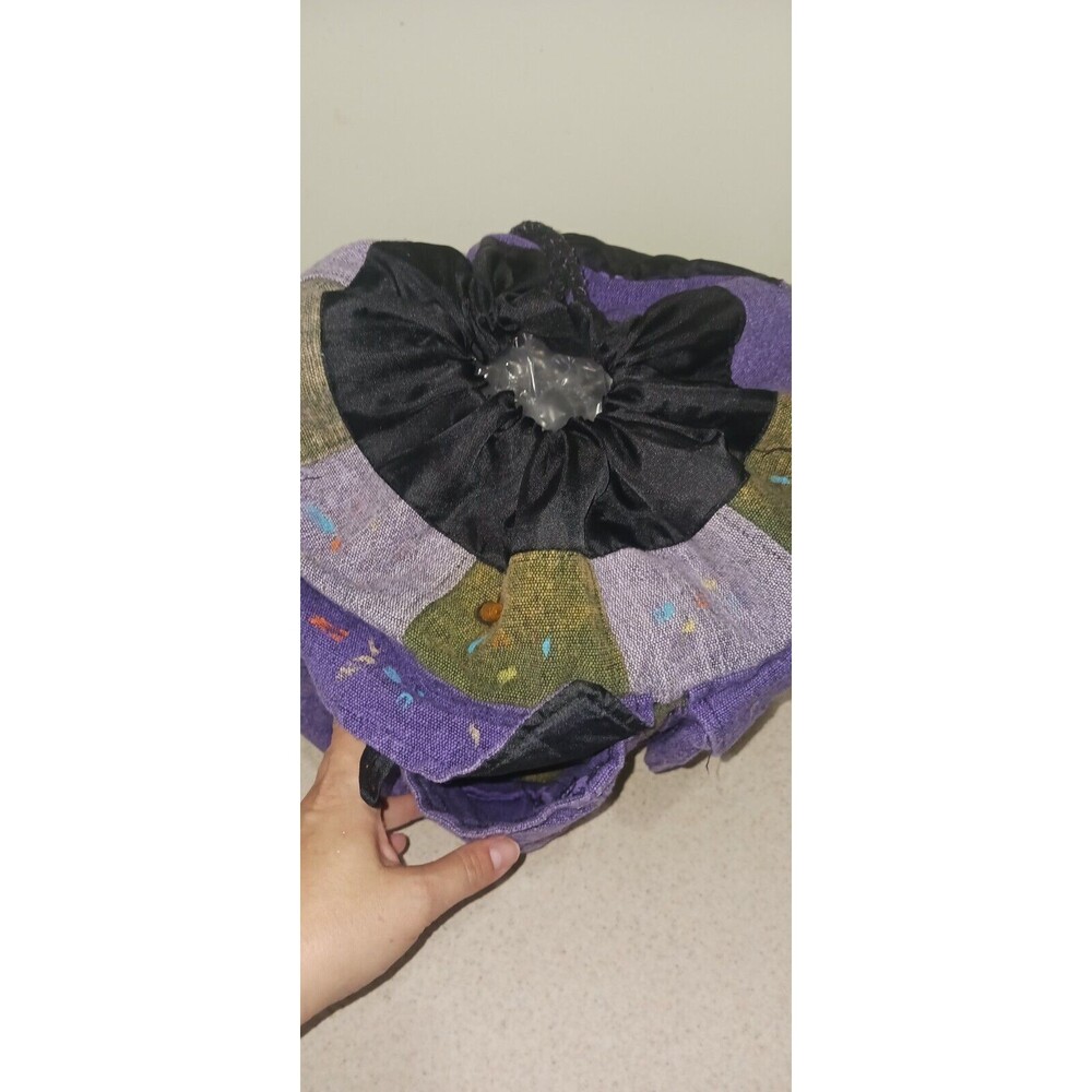 Purple Patchwork Boho Rucksack Backpack Nepal - image 3